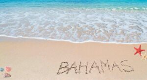 Bahamas Writing on Sand.
