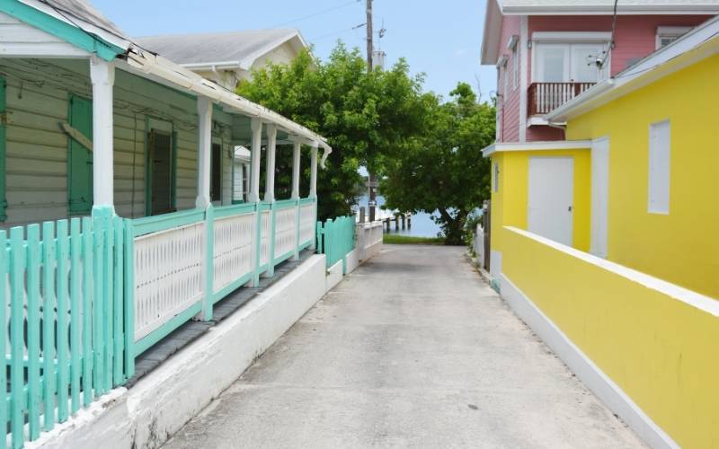 Color Houses at Green Turtle Cay Abaco, Bahamas