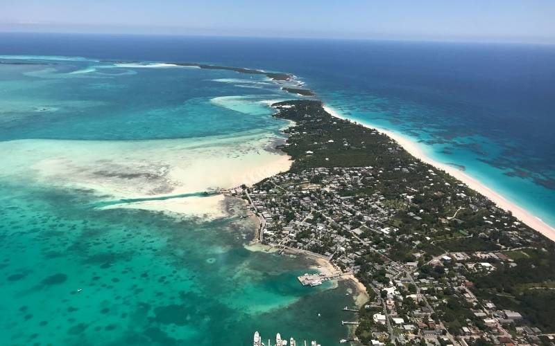 Aerial View of Dunmore Town, Harbor Island Bahamas