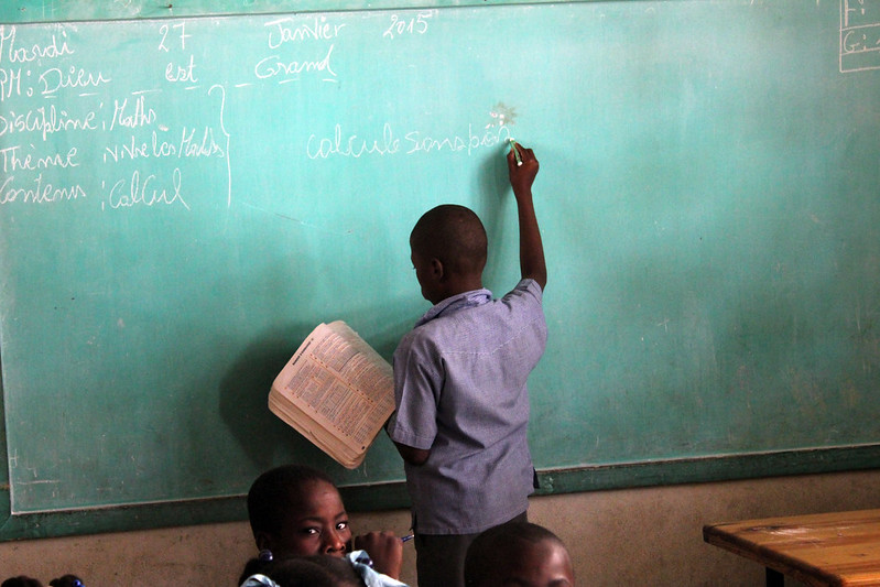 Education in Haiti with the teacher