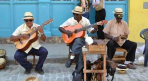 Musician Doing Street Performance Caribbean