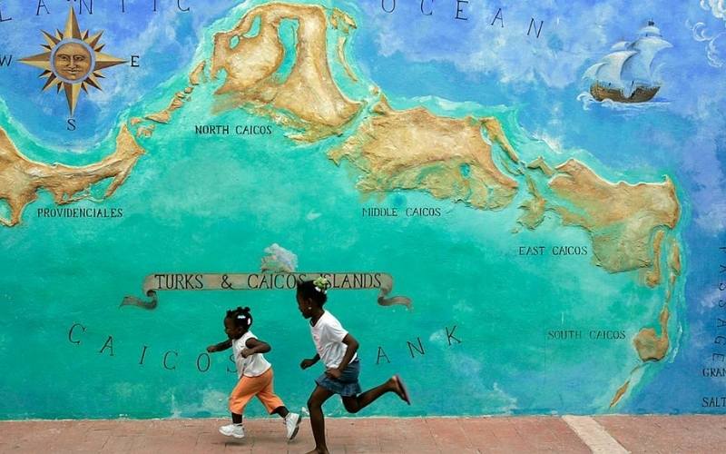 Turks & Caicos Map Painted on the Wall