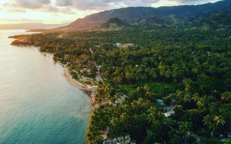 Aerial View of Raymond Les Bains Beach Haiti