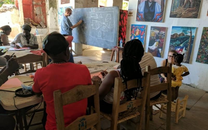Art Lesson at Jacmel Arts Center, Jacmel, Haiti