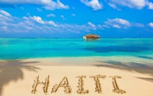 Fine Blue Sky at the Beach of Haiti