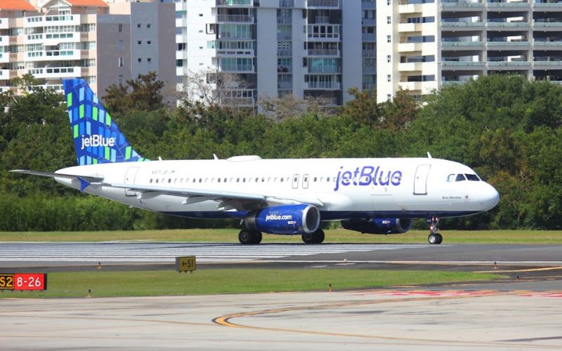 Flight JetBlue Arrive in Puerto Rico Airport