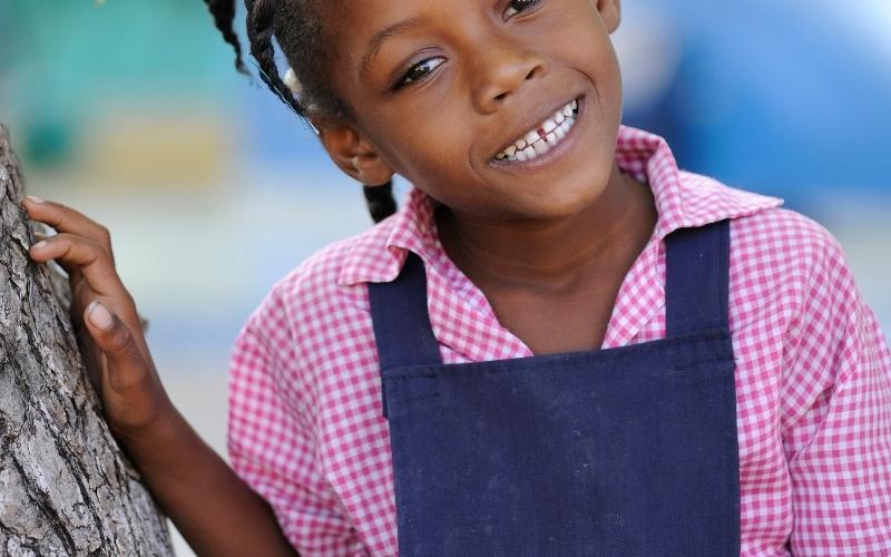 Haitian School Girl Smiling