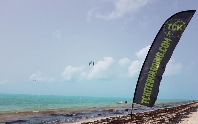 Kiteboarding at Long Bay Beach, Turks and Caicos Islands