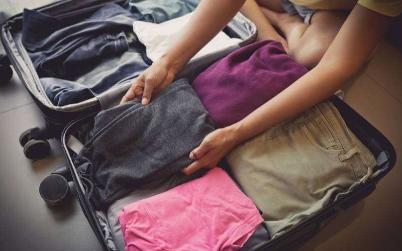 Organizing Clothes at Packing Bags