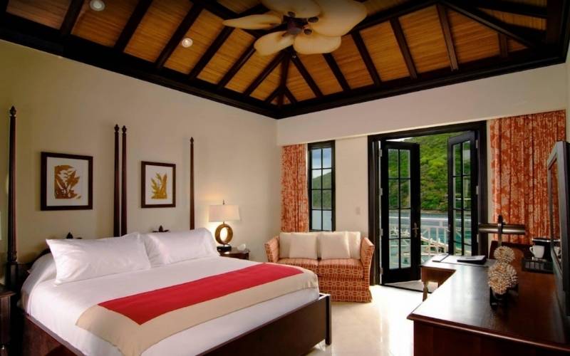 Hotel Bedroom at Scrub Island Resort, British Virgin Island.