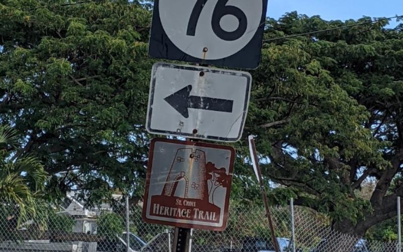 Street Sign at Heritage Trail, St. Croix US Virgin Island