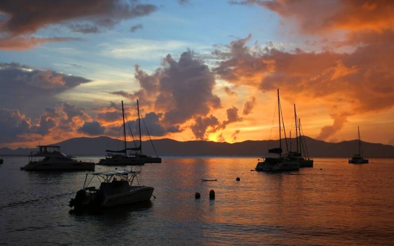 Sunset While on Sail at British Virgin Island
