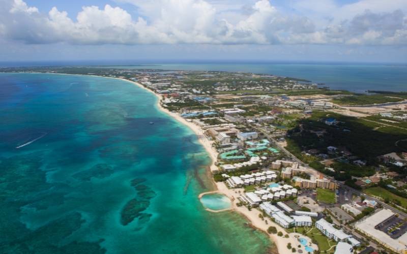 View of Grand Cayman Coastline, Cayman Islands