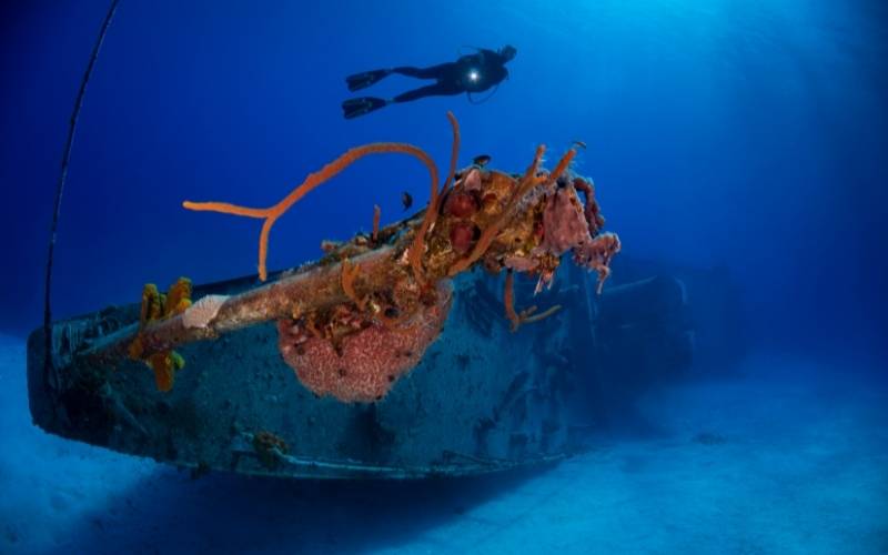 View of Wreck of Captain Keith Tibbetts, Cayman Island