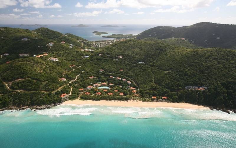 Aerial View Wyndham Lambert Beach Resort, British Virgin Island